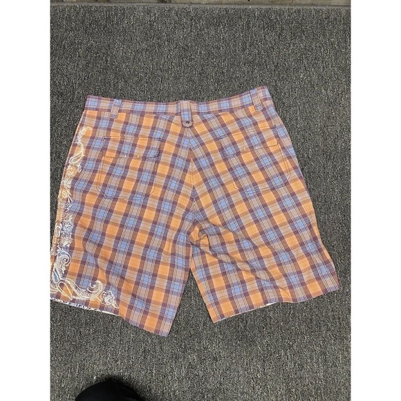 Robert Graham Casual Shorts Plaid Design Stitching Flip Cuffs Size 38 - Picture 4 of 7